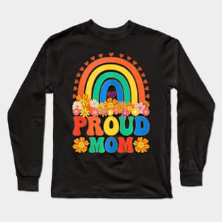 Proud Mom Groovy LGBTQ Mom Long Sleeve T-Shirt